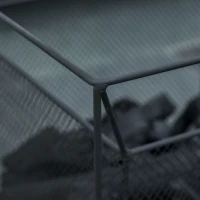 Outsunny Braciere da Giardino a Legna Portatile con Attizzatoio 45x45x43cm Nero(m-8)