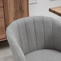 HOMCOM Set 2 Sedie Imbottite Moderne con Rivestimento in Tessuto per Soggiorno e Salotto, Grigio Chiaro(m-6)