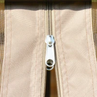 Outsunny Cenador de Jardín Hexagonal Pabellón Exterior con Doble Techo y 6 Mosquiteras con Cremallera Ø4x2,94 m Caqui(m-9)