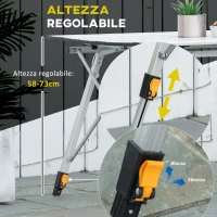 Outsunny Tavolo da Campeggio Pieghevole Multifunzione in Alluminio con Custodia e Altezza Regolabile Sostiene fino 40 Kg(m-6)