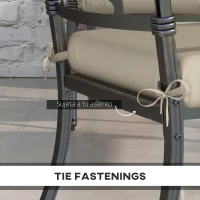 Outsunny Conjunto de 4 Cojines para Sillas de Comedor 47x47x7cm Impermeable y Protección UV 50+ para Interior y Exterior Beige(m-5)