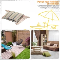 Outsunny Chaise Suspendue hamac de Voyage Respirant Portable dim. 100L x 49l x 106H cm Coton macramé Polyester Multicolore rayé(m-6)