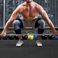 HOMCOM Tappeto Palestra per Fitness in EVA, Tappetino Yoga Antiscivolo da 8 Pezzi per Yoga Pilates Casa, 63.5x63.5x2cm, Nero(m-2)