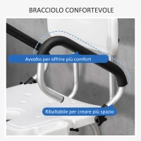 HOMCOM Sedia per doccia per Anziani, Disabili e Donne Incinte Imbottita con forma a U, 54x52x70-82cm, Bianco(m-5)