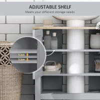 kleankin Under Sink Cabinet, Bathroom Vanity Unit, Pedestal Under Sink Design, Storage Cupboard with Adjustable Shelf, Grey(m-5)