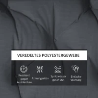 Outsunny 2er-Set Polsterauflage Gartenmöbelsitzkissen Sitzauflage, wetterbeständig, Knopfheftung, 120 x 60 x 15 cm, Grau(m-4)