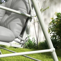 Outsunny Back and Seat Cushion Replacement with 2 Pillows, Patio Chair Cushions Set with Ties, Light Grey(m-9)