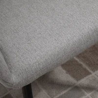 HOMCOM Set 2 Sedie Imbottite Moderne con Rivestimento in Tessuto per Soggiorno e Salotto, Grigio Chiaro(m-8)