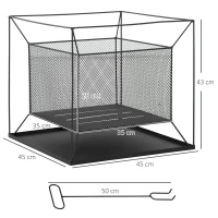 Outsunny Feuerschale modern Feuerkorb rechteckig Feuerstelle für Garten Camping BBQ Metall Schwarz 45 x 45 x 43 cm(m-3)