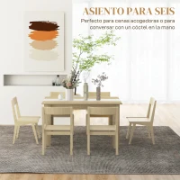HOMCOM Mesa de Cocina o Mesa de Comedor Rectangular para 4-6 Personas Carga 100 kg 140x89,5x75 cm Blanco y Roble(m-4)