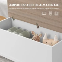 HOMCOM Arcón de Almacenamiento con Tapa Carga Máx. 120 kg para Dormitorio Salón 100x40x40 cm Natural y Blanco(m-4)
