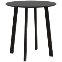 HOMCOM Esstisch für 2 Personen, weiße Tischplatte, Metallbeine mit Fußkappen, Ø72 x 75H cm, Schwarz