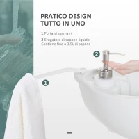 Outsunny Lavabo Portatile da Campeggio con 2 Ruote, Serbatoio Acqua 17L e Serbatoio Sapone 2.5L, 83x50x103cm(m-6)