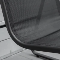 Outsunny Conjunto de Muebles de Jardín 3 Piezas Muebles de Jardín Exterior Incluye 1 Mesa de Vidrio Templado y 2 Sillas con Reposabrazos y Respaldo Transpirable para Terraza Balcón Negro(m-8)