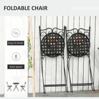 Outsunny Three-Piece Mosaic Bistro Table Set - Multicoloured(m-4)