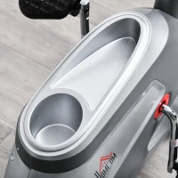 HOMCOM Cyclette Orizzontale con Seduta Regolabile, 8 Resistenze e Monitor LCD, 121.5-136x62.5x98cm, Grigio(m-9)