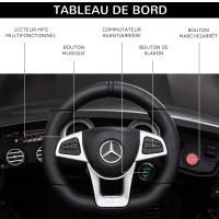 HOMCOM Voiture véhicule électrique Enfants 12 V 35 W V. 3-5 Km/h télécommande Effets sonores + Lumineux Noir Mercedes GLC AMG(m-8)