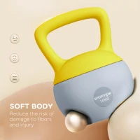 SPORTNOW 10KG Soft Kettlebell, Kettlebell with Non-Slip Handle for Home Gym, Weight Lifting, Strength Training, Yellow/Grey(m-4)