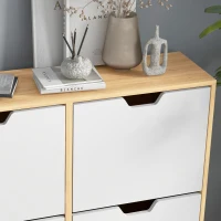 HOMCOM Mobile Scarpiera in Truciolato e Pino con 4 Cassetti e 2 Ripiani Regolabili per ogni Cassetto, 95x26x95 cm(m-8)