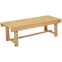 Outsunny Wooden Garden Benches, 2 Seater Outdoor Benches, Fir Wood Backless Patio Loveseat with Slatted Seat for Park, 110 x 38 x 35 cm, 5 Pieces, Natural Wood Finish(m-1)