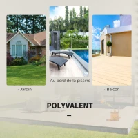 Outsunny Ensemble Meubles de Jardin Design Table carré et chaises Pliables résine tressée Imitation rotin gris(m-6)