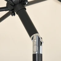 Outsunny Set da Giardino 8 Pezzi con Sedie, Ombrellone e Tavolo con Piano in Vetro(m-9)