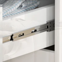 HOMCOM Cassettiera 4 Cassetti Moderna e Minimal in Legno, 60x40x85 cm, Bianco Lucido(m-9)