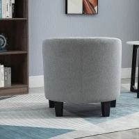 HOMCOM Poltrona Moderna Imbottita con Seduta Profonda, Poltroncina da Camera e Soggiorno, 75x72x74cm, Grigio(m-6)