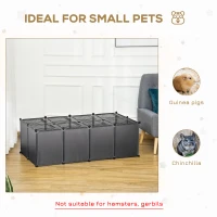 PawHut DIY Pet Playpen with Door Bottom 28 Panels Small Animal Cage for Guinea Pigs, Rabbit, Chinchillas, Grey(m-4)
