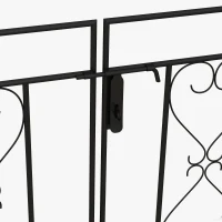 Outsunny Arche de Jardin avec portillon Arche à rosiers Style Fer forgé dim. 114L x 36l x 232H cm métal époxy Noir(m-7)