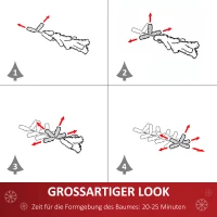 HOMCOM Künstlicher Weihnachtsbaum 1,5 m Christbaum Schnee getaucht Design Tannenbaum 378 Äste flammhemmend PVC Dunkelgrün Ø75 x 150 cm(m-5)