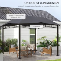 Outsunny 3x3(m) Outdoor Gazebo Garden Gazebo Pavilion Sunshade Canopy Tent with Steel Frame, Grey(m-4)