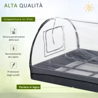 Outsunny Mini Serra da Giardino o Balcone per Piante e Fiori con Copertura in PVC Trasparente e Fioriera, 120x79x53cm(m-4)