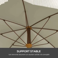 Outsunny Parasol de plage parasol d'extérieur rond parasol à frange protection UV 40 + avec 8 baleines vert(m-5)