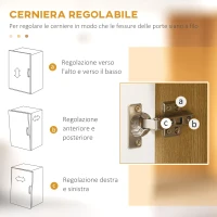 HOMCOM Mobile Dispensa Alto in Truciolato a 4 Ante con Armadietti e Ripiano Aperto, 80x40x180 cm(m-6)