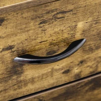 HOMCOM Meuble de rangement commode style industriel 6 tiroirs pliables 2 étagères acier et bois 84 x 30 x 92 cm(m-8)