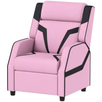AIYAPLAY 2 in 1 Kids Chair Recliner with Backrest, Armrest, Footrest, PU Leather, for 3-9 Years Old, Pink(m-11)
