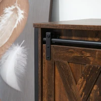 HOMCOM TV-Bank TV-Schrank mit Schiebetüren im Industrial Design 120 x 40 x 54cm Braun+Schwarz(m-8)