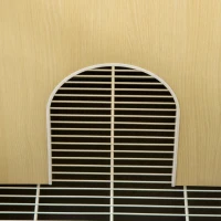 PawHut Rabbit Hutch, with Wheels, Removable Tray, Openable Roof, for 1-2 Rabbits - Oak Tone(m-9)