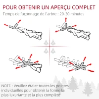 HOMCOM Sapin de Noël artificiel lumineux en forme de crayon 180 cm 150 lumières multicolores 390 branches base en acier vert(m-8)