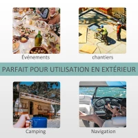 Outsunny Évier de camping portable, lavabo portable pour camping, station lavage avec roues, distributeur de savon et porte serviettes, lavabo mobile pour événements en plein air, gris(m-8)