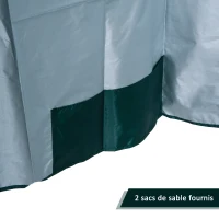 Outsunny Parasol de plage Ø 2,2 x 2,2 cm protection UV sac transport, sardines et lestage intégrés vert foncé(m-7)