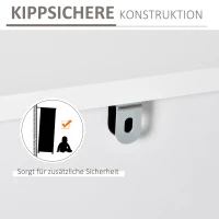 HOMCOM Sideboard Kommode moderner Beistellschrank mit Schränke und Schubladen Goldsockel viel Stauraum Weiß MDF Stahl 120 x 40 x 76 cm(m-5)