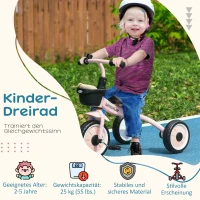 AIYAPLAY Dreirad für Kinder 2-5 Jahre, höhenverstellbarer Sitz, Klingel, Fahrradkorb, Metallrahmen, Rosa(m-4)