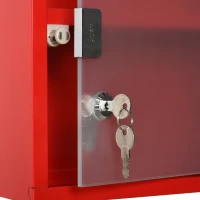 Medizinschrank Arzneischrank Erste-Hilfe-Schrank mit Schloss 3 Fächer Metall Rot 25 x 12 x 48 cm(m-8)