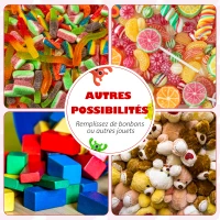 HOMCOM Candy Grabber fusée - Machine Attrape à Bonbons - Machine à Pince - Jeu de Griffe - 8 Figurines incluses - fête foraine Anniversaire - Effets Lumineux & sonores(m-7)
