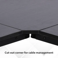 HOMCOM L-Shaped Corner Desk, Computer Desk for Home Office, Space-Saving Study Workstation, Easy to Assemble, 150 x 150 x 76cm, Black(m-8)