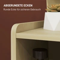 HOMCOM Nachttisch mit 2 Schubladen, offener Ablage, 40x30x60 cm, Holzdekor(m-4)