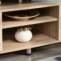 HOMCOM Mesa para TV para Televisores de hasta 55 Pulgadas  con 2 Puertas y 2 Estantes para Dormitorio 120x39,5x52 cm Roble(m-9)