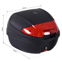 HOMCOM Bauletto Baule Universale Posteriore per Moto Scooter Motorini in PP 41 x 40 x 30 cm Nero, 30L(m-3)